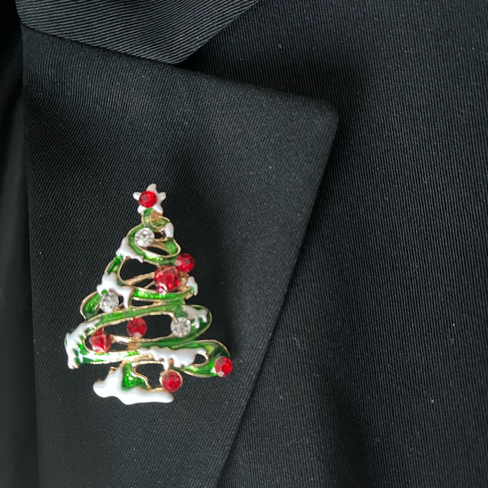Fashion Trend 2024-2025.  Christmas Tree Festive Brooch